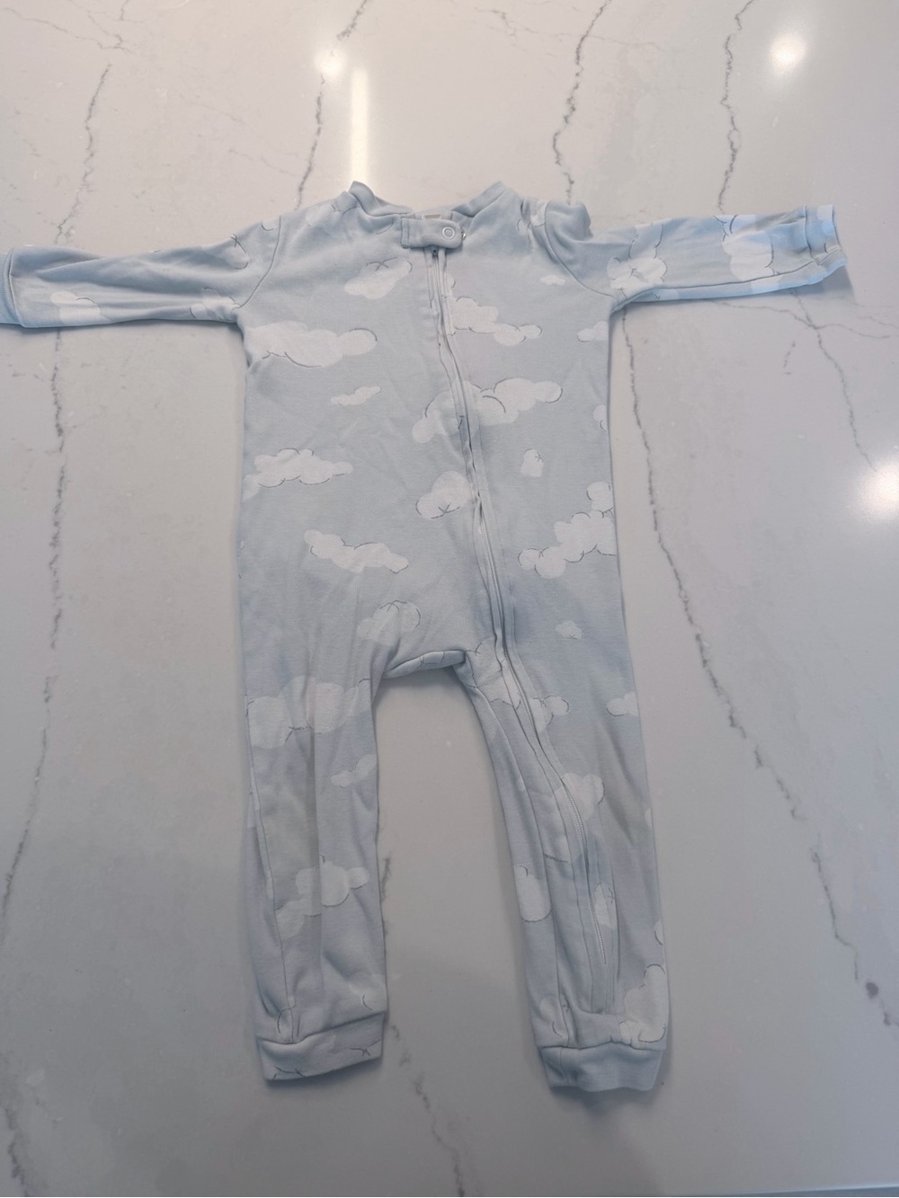 West Elm Baby collab with Joseph Altuzarra Light Blue Cloud Print Footie-12-28M
